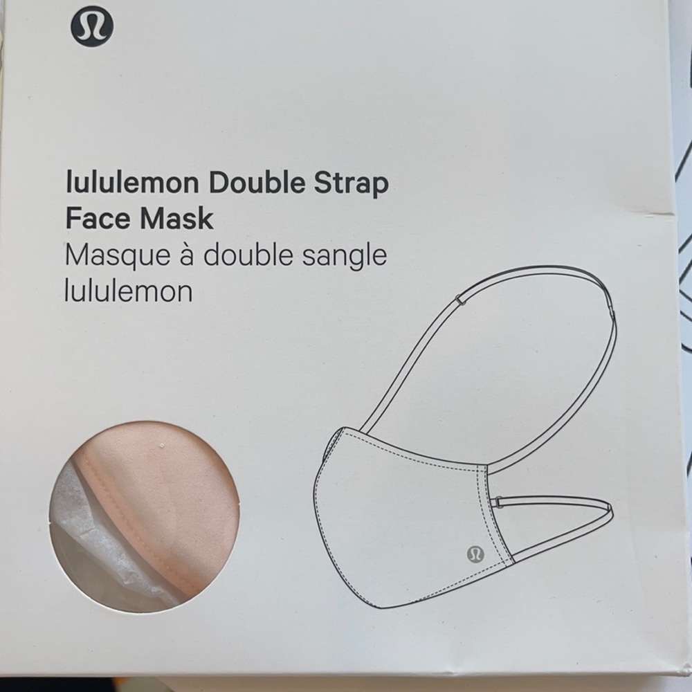 Lululemon double strap facemask, light peach color